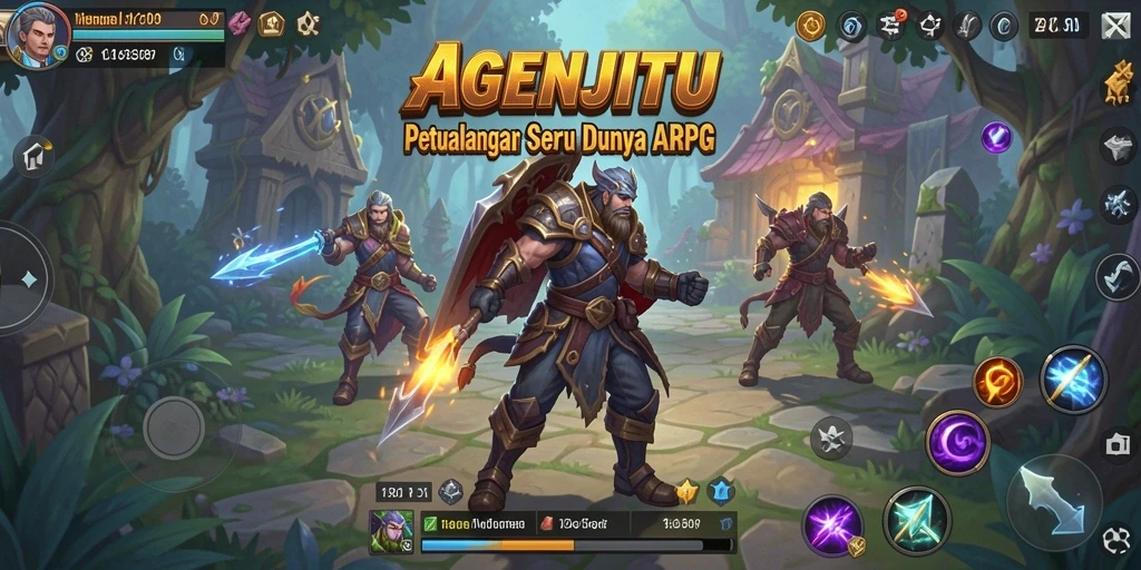 Tampilan gameplay menakjubkan dalam AGENJITU saat melawan monster.