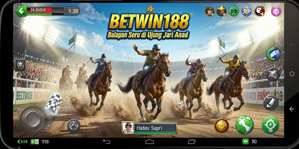 Screenshot utama BETWIN188 yang menunjukkan gameplay balapan yang mendebarkan.