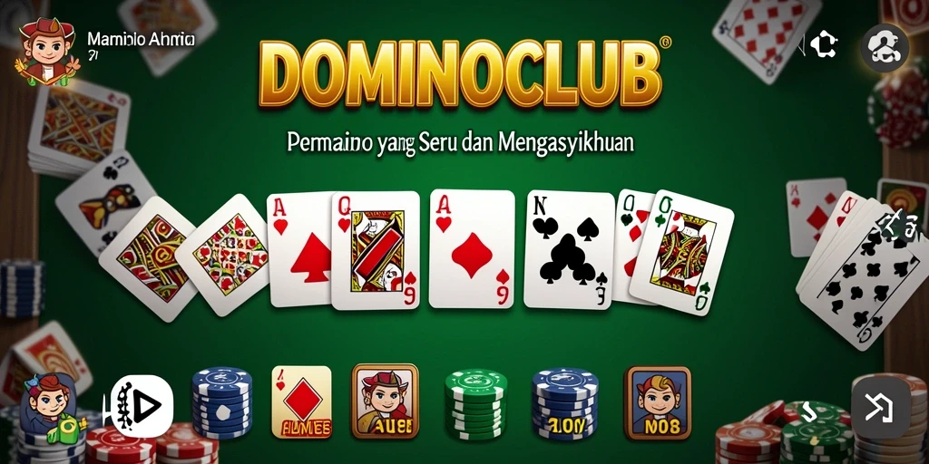 Screenshot menunjukkan aksi seru dalam permainan DOMINOCLUB.