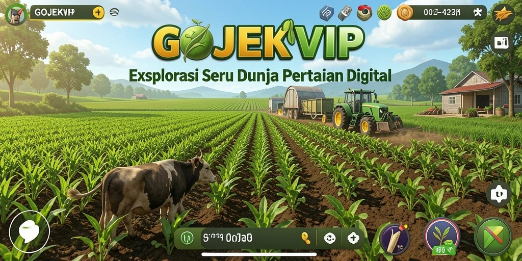 Tampilan menarik Gameplay Farming GOJEKVIP yang penuh warna.