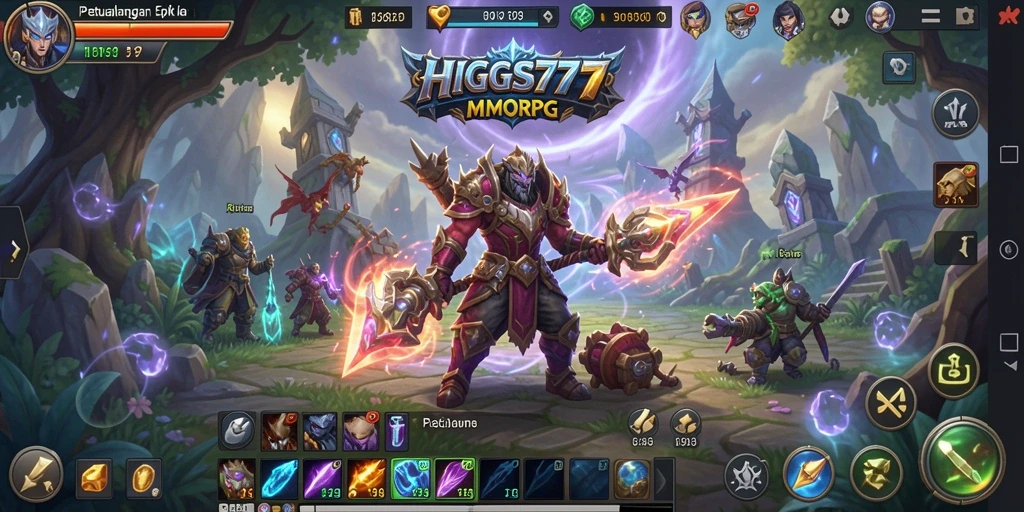 Tampilan gameplay HIGGS777 yang seru dan penuh aksi di dunia MMORPG.