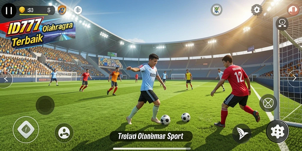 Tangkapan layar utama ID777 menampilkan aksi gameplay olahraga yang mendebarkan.