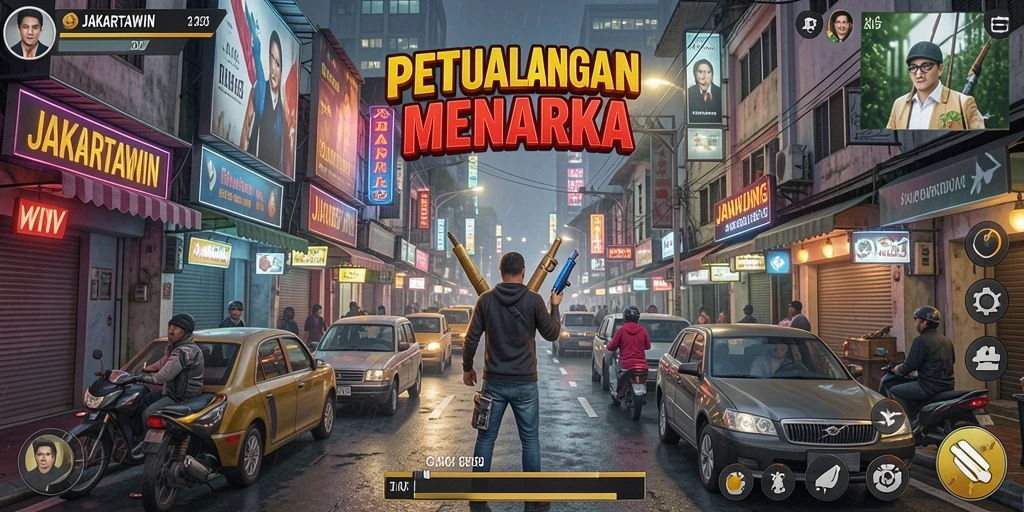 Tampilan gameplay seru di JAKARTAWIN dengan petualangan menantang.