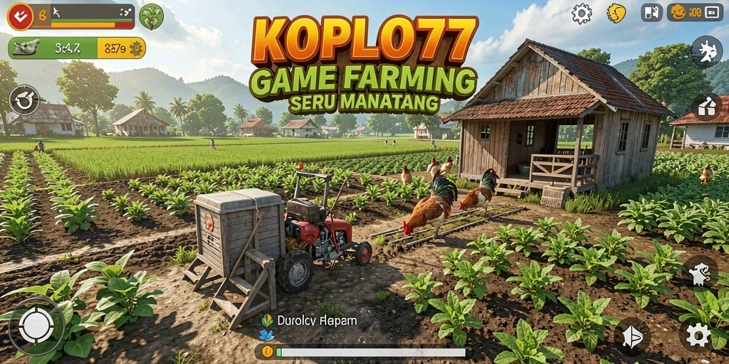 Tampilan gameplay KOPLO77 yang menampilkan aktivitas pertanian seru.
