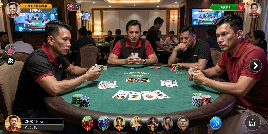 Screenshot gameplay Poker yang menarik dan menyenangkan.