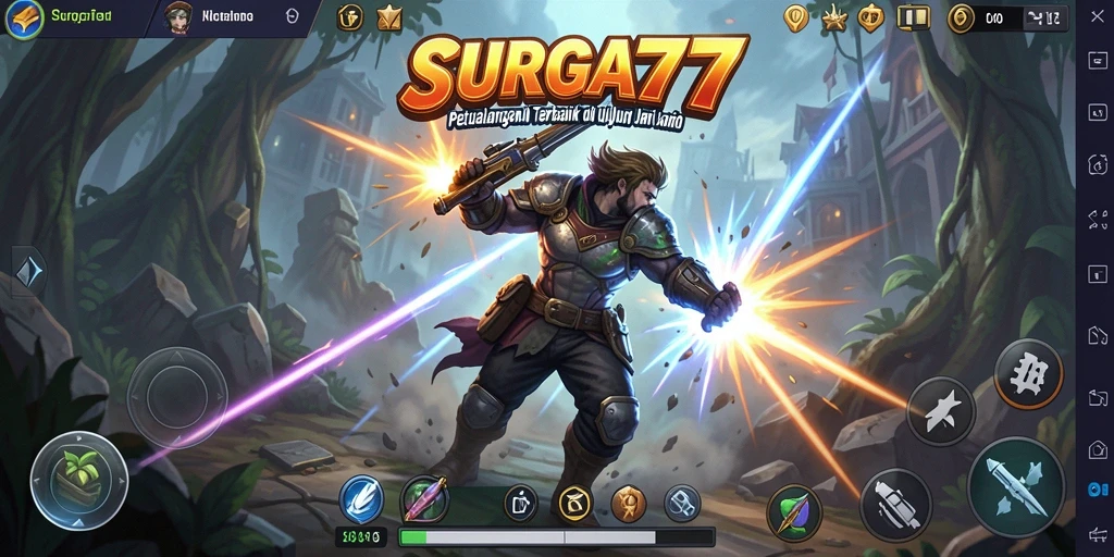Tampilan gameplay SURGA77 yang penuh aksi dan menegangkan.