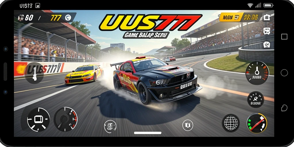 Tampilan gameplay balapan yang seru dan menegangkan di UUS777.